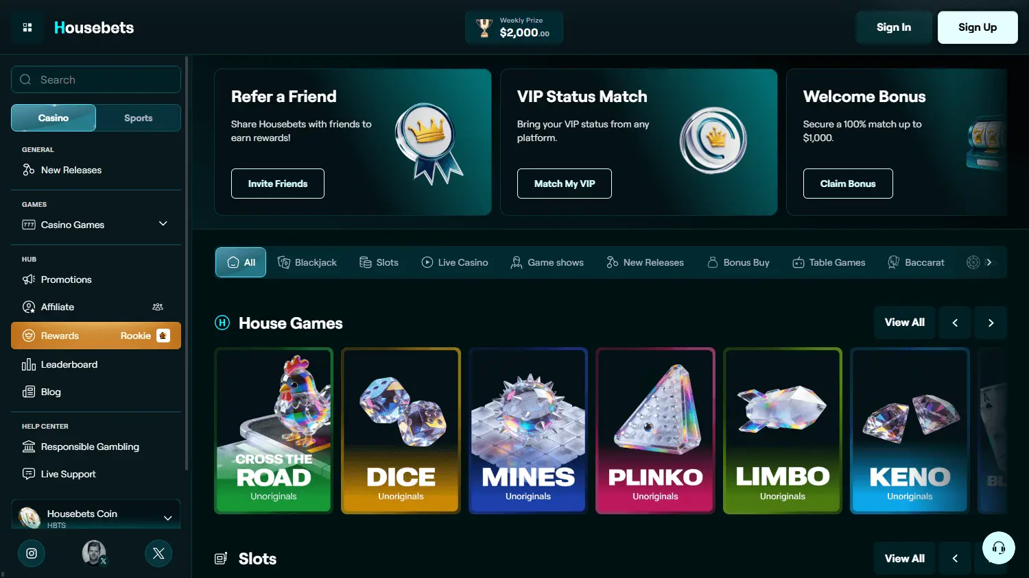 Housebets Bonus Offers: Cashback, Rakeback and Reloads image 1