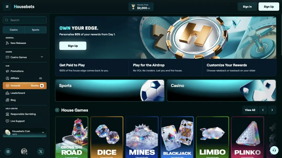 Housebets Bonus Offers: Cashback, Rakeback and Reloads image 2